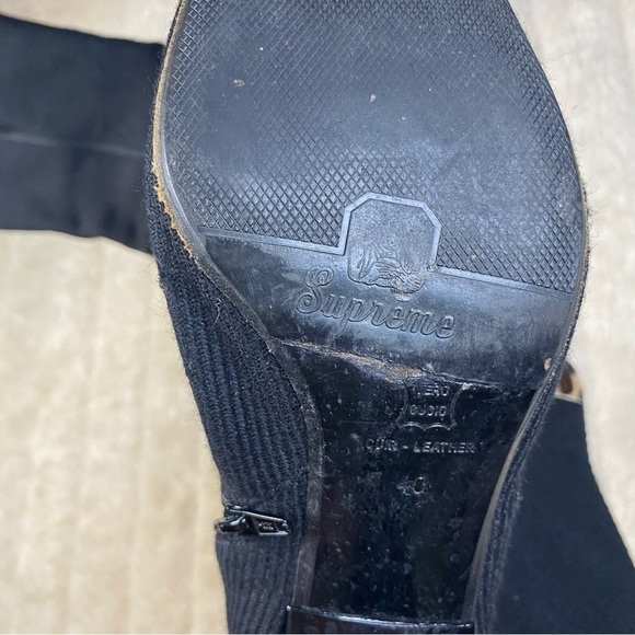 𝅺DI Sandro Supreme Animal Print Black Square Toed Boot - Picture 7 of 11